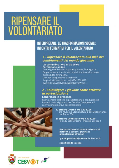 Volontariato e giovani: al via un percorso formativo promosso dalla Provincia di Livorno