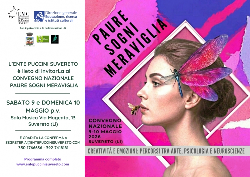 A Suvereto il convegno nazionale �Paure, Sogni, Meraviglia: la creativit� come architettura delle emozioni�