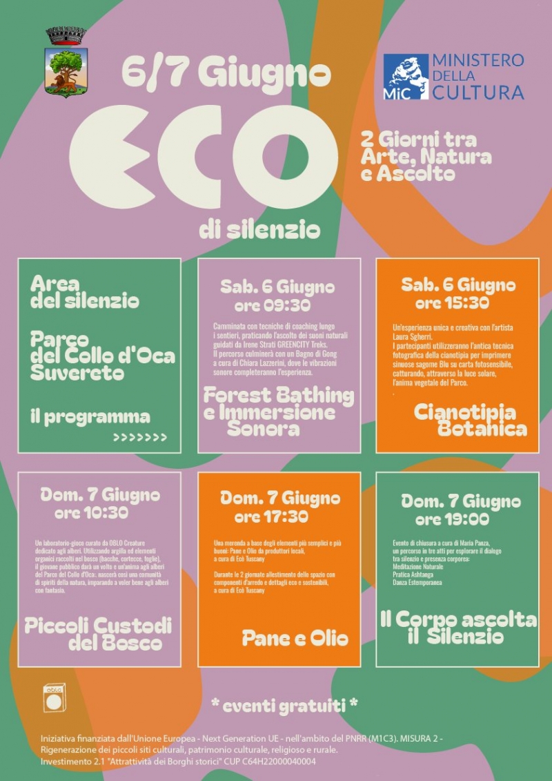 �Eco di Silenzio�, due giorni tra arte, natura e ascolto al Parco del Collo d�Oca