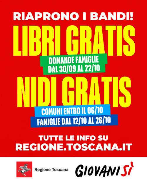 Riaprono i termini dei bandi Nidi Gratis e Libri Gratis per l�anno educativo e scolastico 2026/2027