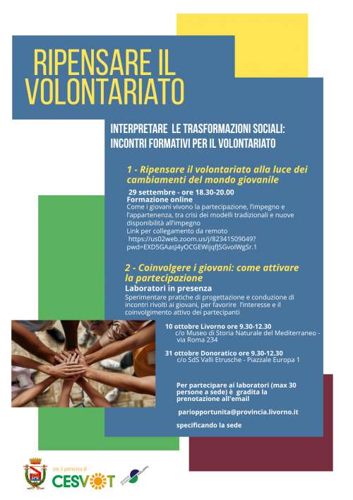 Volontariato e giovani: al via un percorso formativo promosso dalla Provincia di Livorno