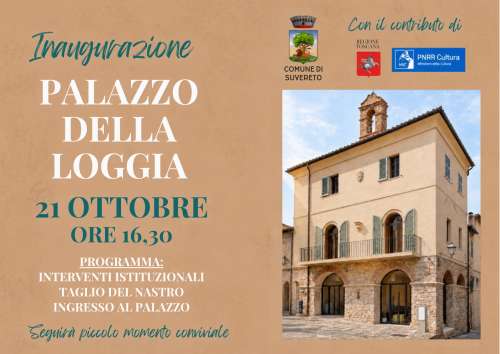 Suvereto, riapre il Palazzo della Loggia: il 21 ottobre l�inaugurazione del nuovo Polo Culturale. Dopo gli interventi di ristrutturazione e riorganizzazione, lo storico edificio torna a disposizione della comunit�. La cerimonia inaugurale � in programma mercoled� alle 16.30.